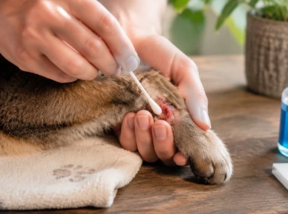 Avec quoi désinfecter une plaie sur un chat