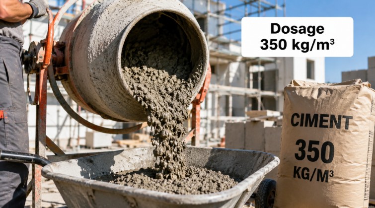 dosage 350 kg/m³