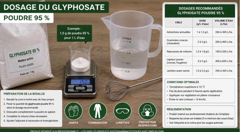 Dosage du glyphosate poudre 95 %