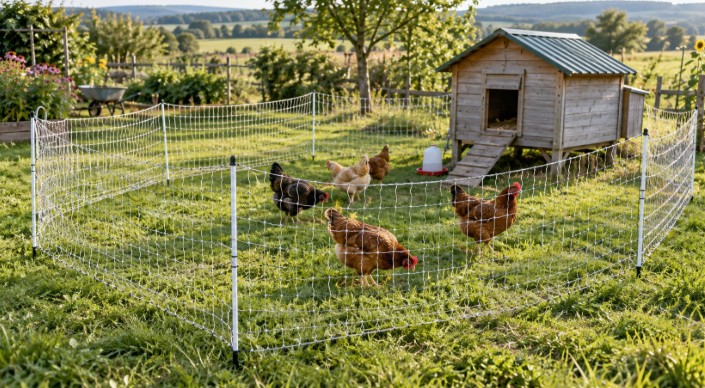 Clôture mobile poule